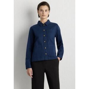 Quince Organic Comfort Stretch Chore Coat - XS Navy, Spring Minimalist Utility